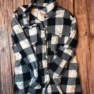 Mossimo Black Plaid Flannel Size Medium